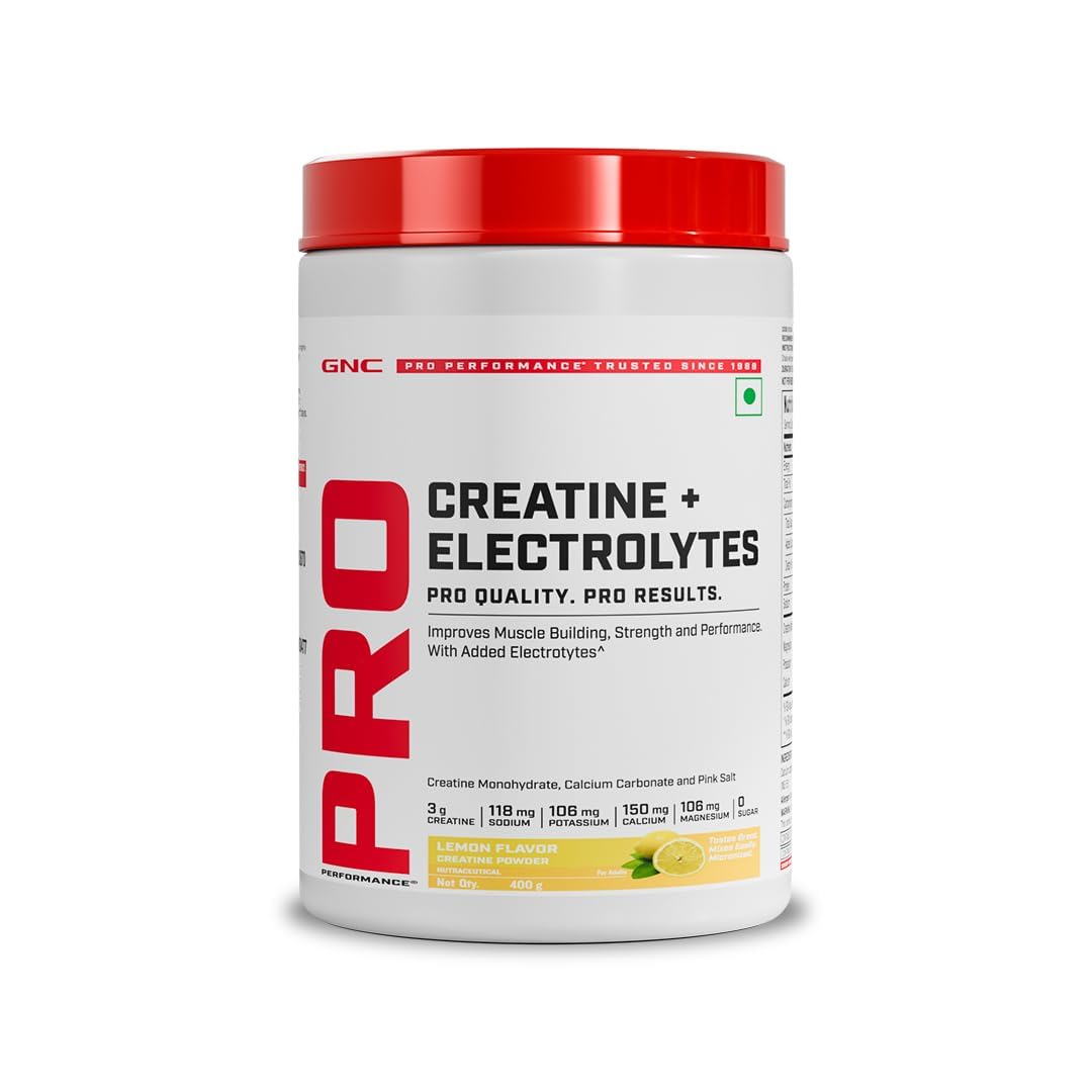 GNC Creatine+ Electrolytes | 3g Creatine Monohydrate + Sodium, Potassium, Calcium, Magnesium | Boosts Muscle Growth, Hydration, Energy & Recovery | Zero Sugar | 100% Veg | 250g | Lemon — Amazon image 16
