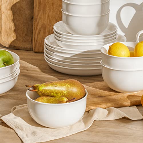 Dowan Ceramic Soup Bowls, 32 Ounces Cereal Bowl Set For 6, Porcelain Salad Bowls For Kitchen, White Bowls For Cereal Soup Ramen Pasta Salad Oatmeal, Dishwasher And Microwave Safe #TOP30