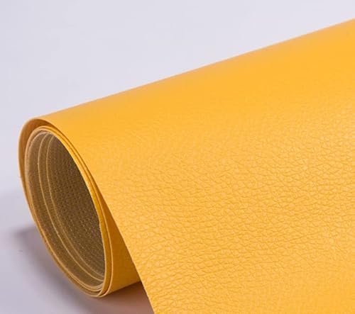 Adesivo in pelle artificiale PU, patch di riparazione in pelle impermeabile, pelle adesiva per tappezzeria (giallo)