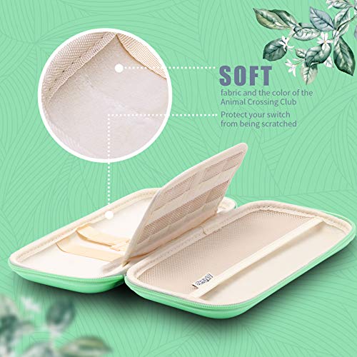 Switch Animal Crossing Accessories, Switch Animal Crossing Case, Green Switch Case, Thumb Grips, Headset Adapter, Adjustable Stand, Screen Protector, Wrist Strap And Shoulder Strap - Green #TOP3