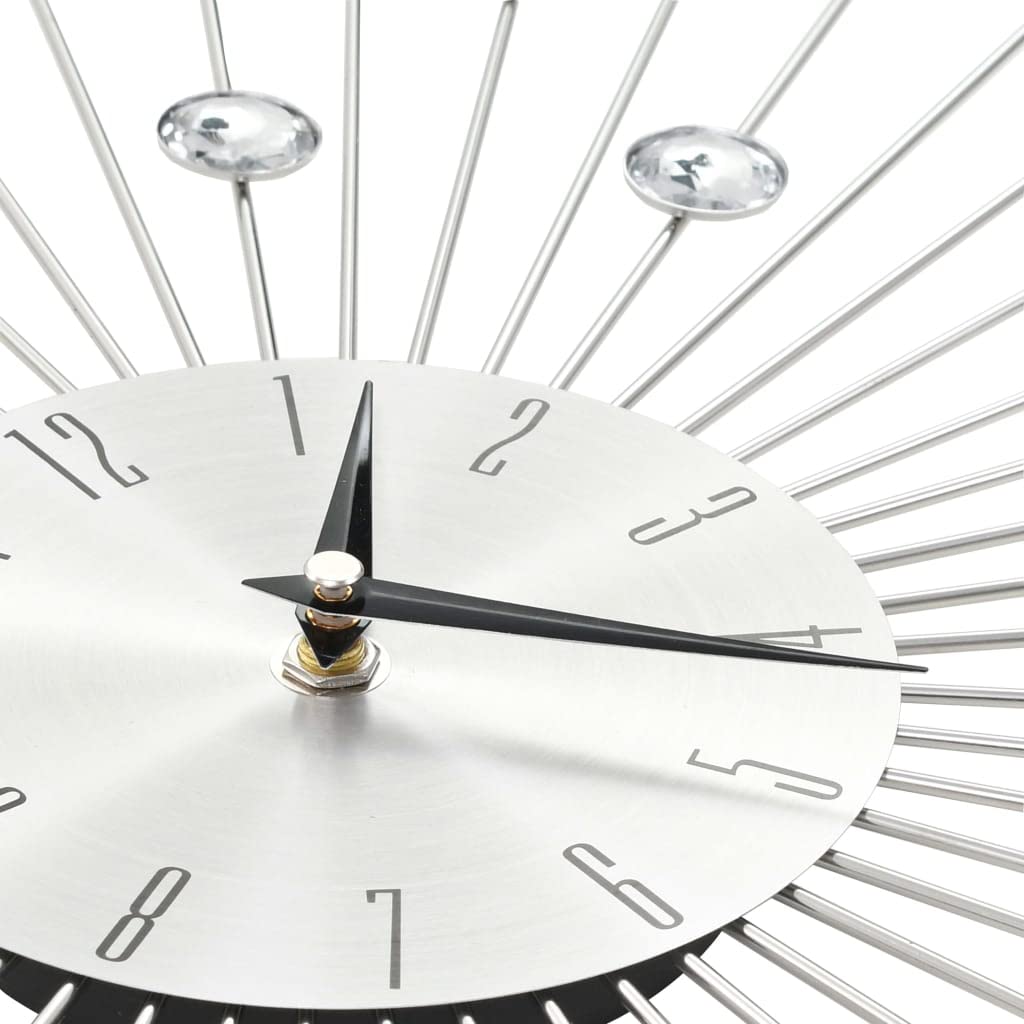 Reloj de pared de cuarzo de 50 cm, marco de aluminio, diseño moderno, esfera analógica silenciosa, funciona con pilas, para salón, cocina, oficina, dormitorio, pasillo, comedor, baño