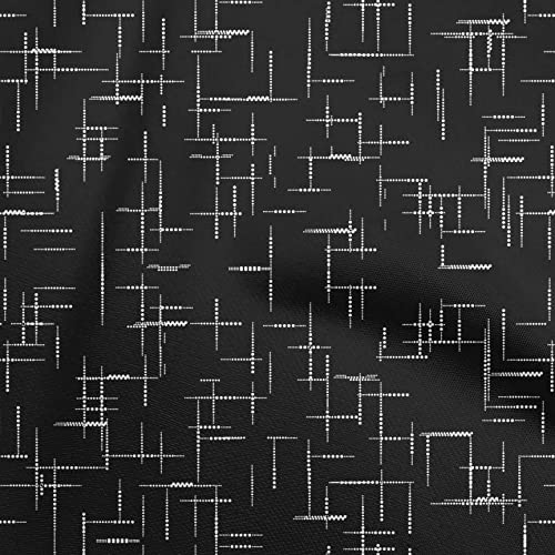 oneOone Cotton Cambric Black Fabric Abstract Quilting Supplies Print Sewing Fabric By The Yard 56 Inch Wide-87
