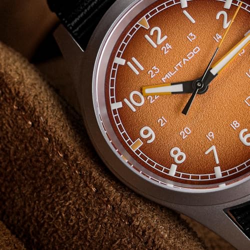 Image of Militado ML05 38mm VH31 Quartz Watch - Domed Sapphire Crystal Field Watch C3 Super Luminous Retro Sweep Wrist Watch for Men 100M Waterproof