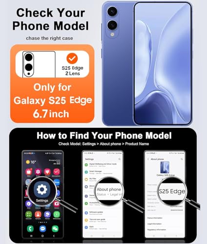 Image of Back Cover Case for Samsung Galaxy S25 Edge 5G | Back Cover with Mag-Safe | Transparent & Black Mobile Phone Back Cover for Samsung Galaxy S 25 Edge / S25 Edge | Anti Yellow TPU Back Cover