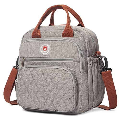 EKERHO Insulated Lunch Bag Rucksack for Women/Men, 3 carrying way Lunch Tote, Large Waterproof Cooler Box with Side pockets for Adults, Work, Beach, Picnic, Grey