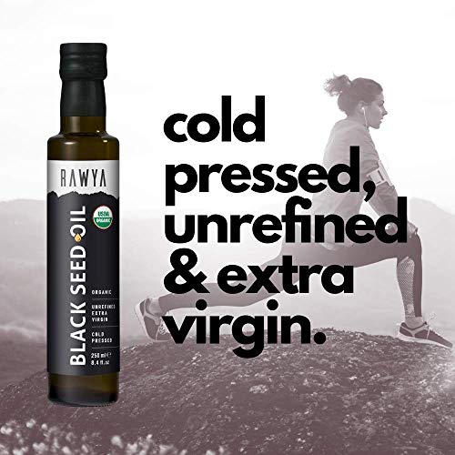 Black Seed Oil, Organic, 8.4 Fl Oz, Rawya, Cold Pressed, Glass Bottle, Nigella Sativa Oil, Non-Gmo, Black Cumin Seed Oil, Also Known As Kalonji Oil, Nigella Oil #TOP3