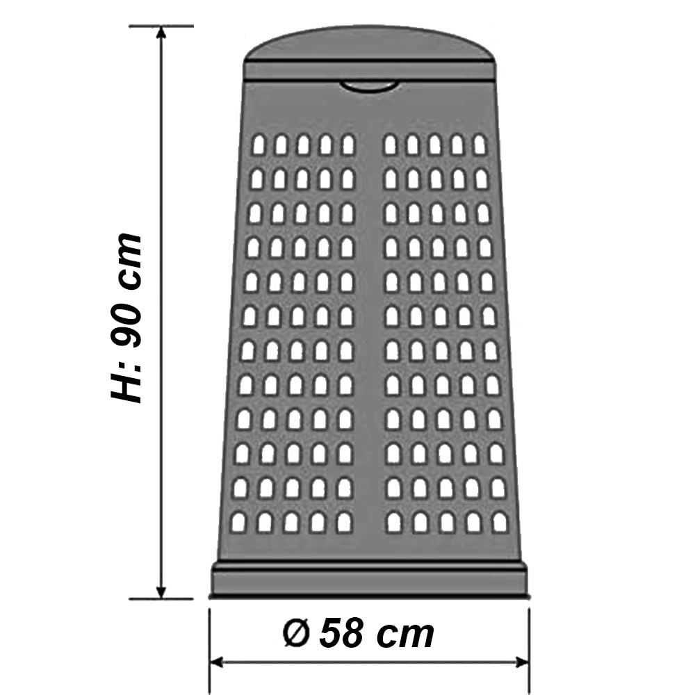 Set di 3 Trespolo cestino 100 lt Bidone Spazzatura differenziata con etichette plastica carta vetro da Esterno Portasacco contenitore immondizia Made in Italy con Coperchio e Anello Fermasacco