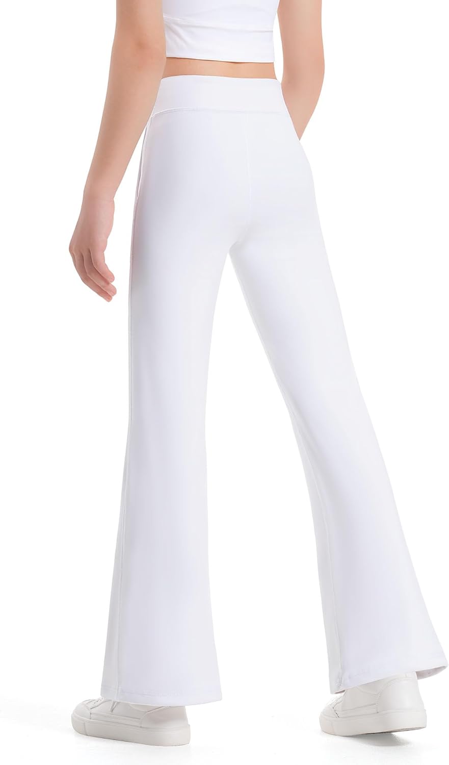 JOCMIC Girls Fleece Lined Flare Leggings High Waist Bell Bottoms Yoga Pants for Kids Girls Athletic Leggings with Pockets - Image 4