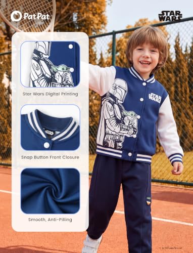 Image of Disney Marvel Bomber Jacket Spider Man Toy Story Cars Varsity Cardigan2-13Y | Officially Licensed Snap Button Coat,Fall Star Wars Graphic Cloth Top,Hulk Venom Stitch Mickey Lightning Mcqueen Kids Apparel
