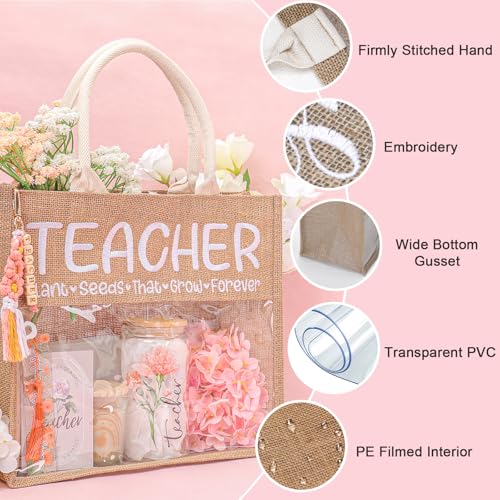 Image of Elysirise Teachers Appreciation Gift,Teacher Gifts for Women,Teacher Gifts with Tote Bag Glass Cup