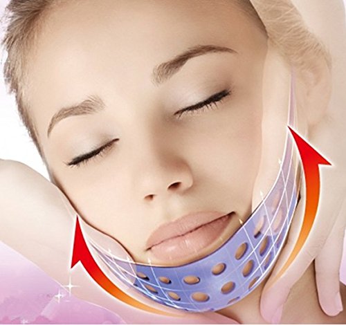 KOLIGHTAnti Wrinkle Face-lift Slimming Cheek Mask Lift V Face Line Slim up Belt Strap (Chin Silica gel-purple)