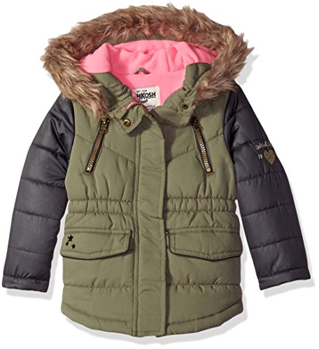 Osh Kosh Girls' Fashion Colorblock Heavyweight Parka