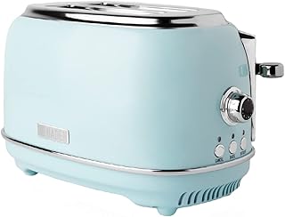 Haden Heritage Blue 2 Slice Toaster - Electric Stainless Steel Toaster - Economy Mode - Reheat, Cancel and Defrost Functions - Variable Browning Control - 1370-1630W