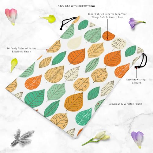 Image of ArtzFolio Leaf Art D1 | Reusable Sack Bag | Bag for Gym, Storage, Vegetable & Travel