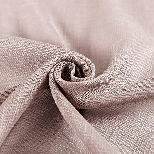 Jin Chan Linen Like Sheer Curtain Panels For Bedroom Sheer Curtains Rod Pocket Draps For Living Room 63 Inches Long 2 Panels Taupe #TOP6