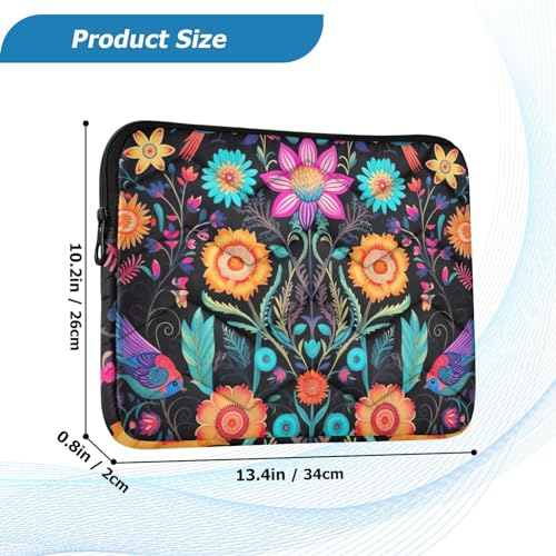 Funda para portátil 13-14 pulgadas impermeable con flores miniatura 3