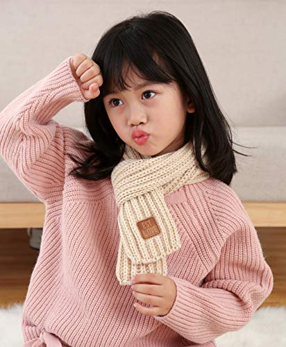 Kids Winter Knitted Warm Scarf Boys Girls Toddlers Solid Color Soft Scarfs Neck Warmer2