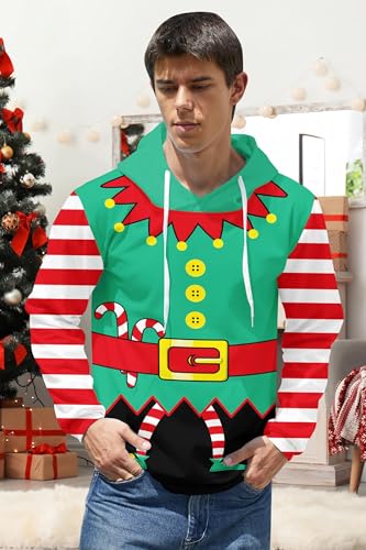 Ugly Christmas Hoodies for Men Women Xmas Funny Cool Sweatshirt Pullover With Pocket M-XXL2