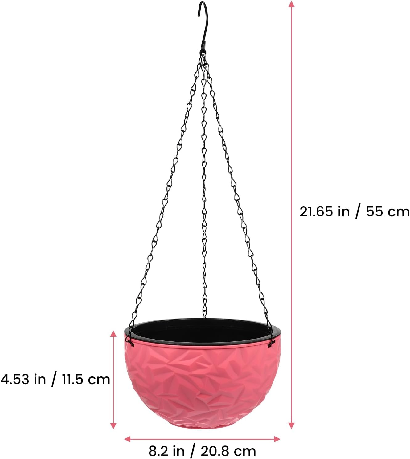 Hanging Planter Pot 8.3 Inch Plastic Indoor Outdoor Flower Pot Container for Balcony Patio Garden Plant Storage and Decoration