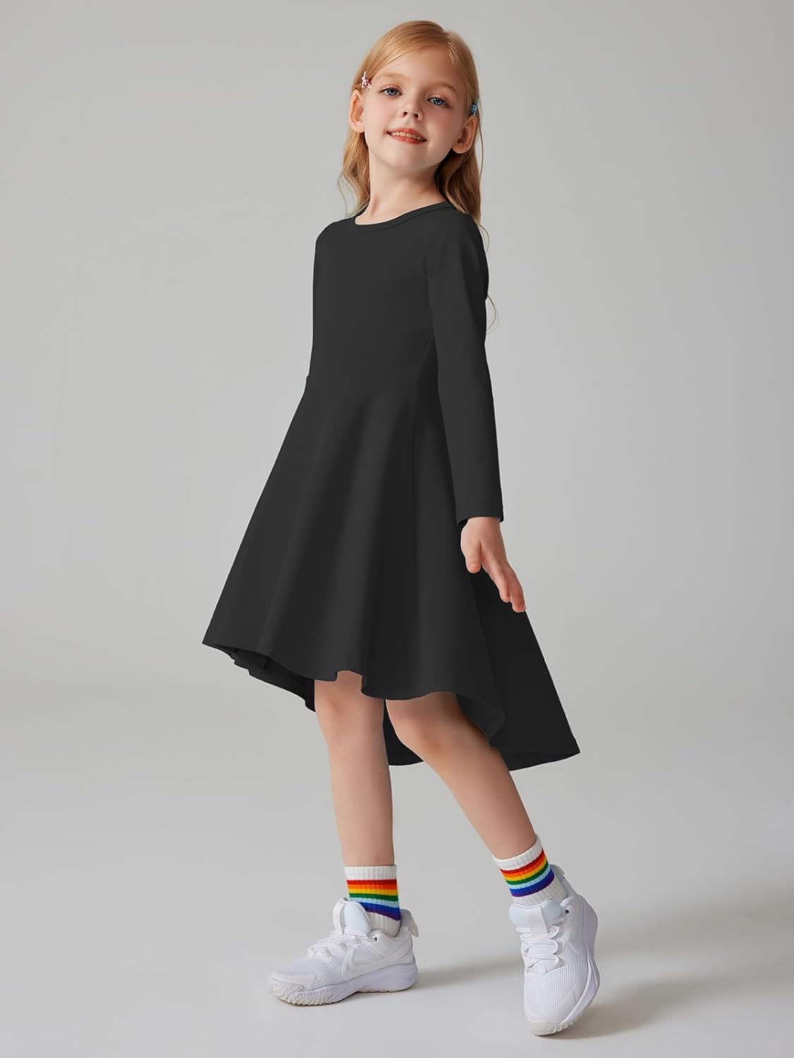 Quedoris Girls High Low Dress Crewneck Casual Party Athletic Dress for 6-14 Years - Image 5