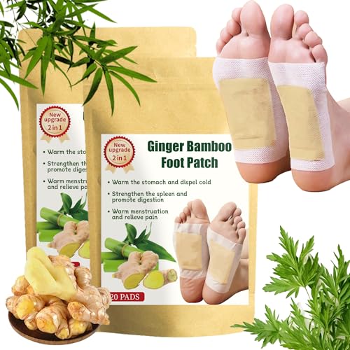 Image of CHADUO Cleansing Foot Pads Natural Cleansing Foot Pads Ginger Wormwood Patches-Improves Sleep and Supports Body Cleansing-40PCS 姜草足贴 脚贴 天然清洁