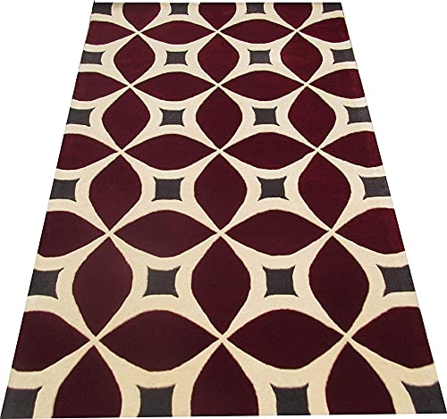 Buy Neha Carpet Geometric Anti-Skid Silk Touch Carpet, Rug ...