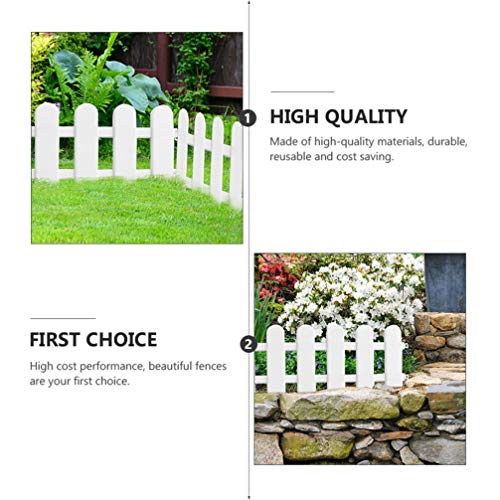Scicalife 4 Sets White Plastic Garden Fencing Flexible Garden Picket Fence Panels for Gardens Courtyards Farms Outdoor Decoration Fence Border