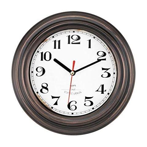 Lumuasky Small Wall Clock, 8 Inch Vintage Wall Clock, Battery Operated Retro Silent Non-Ticking Round Quartz Decorative Clock for Bathroom Living Room Kitchen Bedroom Office School Cover
