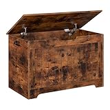 Epetlover Storage Chest, Wooden Storage Bench with Flip-top Lid & Safety Hinge, Storing Trunk for Entryway...