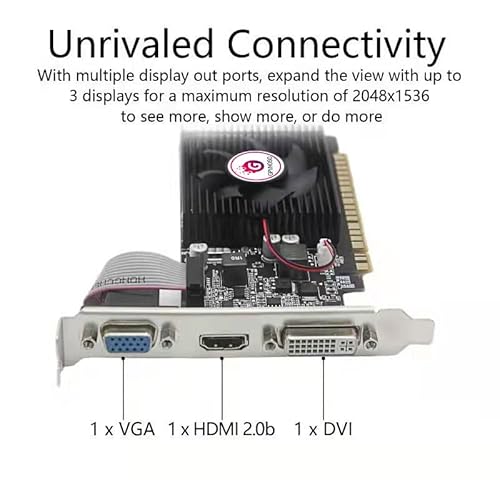 Gpvhoso Geforce Gt 730 4Gb Ddr3 Pci Gaming Graphics Card Express 2.0 X16 (X8 Lanes) With Cooling Fan, Vga, Hdml, Dvi, Plug And Play #TOP5