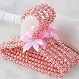 Zodensot 5 Pack Mini Pearl Baby Pets Small Clothes Hangers, Lovely Faux Pearl Beaded Elegant Garment