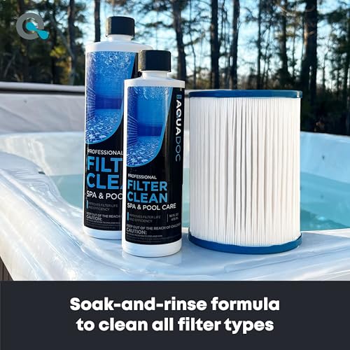 Hot Tub Filter Cleaner Soak, Pool Filter Cleaner & Pool Cartridge Cleaner - Spa Filter Cleaner Soak & Spa Filter Cleaning Solution for HotTub Cartridges. Easy to Use Filter Degreaser | AquaDoc 32oz by MAV AquaDoc - Image 2