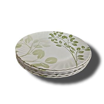 Cromatic Crockery Unbreakable Melamine Round Full Size Kitchen Biryani Plates Dinner Plate (Pack of 6, 11 inch,Microwave Safe)