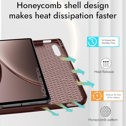 Image of Robustrion Cover Case for OnePlus Pad 4 13.2 inch /OnePlus Pad 3 13.2 inch Cover with [Pencil Holder], Flip Cover Case for One Plus Pad 4 /3 Cover 13.2 inch [Auto Sleep Wake Support] - Brown