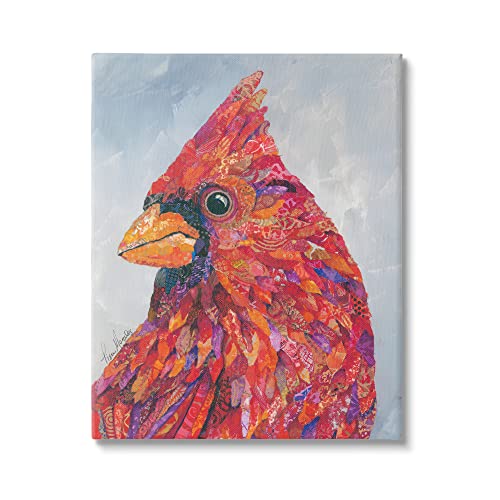 Red Cardinal Layered Collage, 16 x 20 Inch Canvas Wall Art by Stupell Industries - Used condition - US$25.94