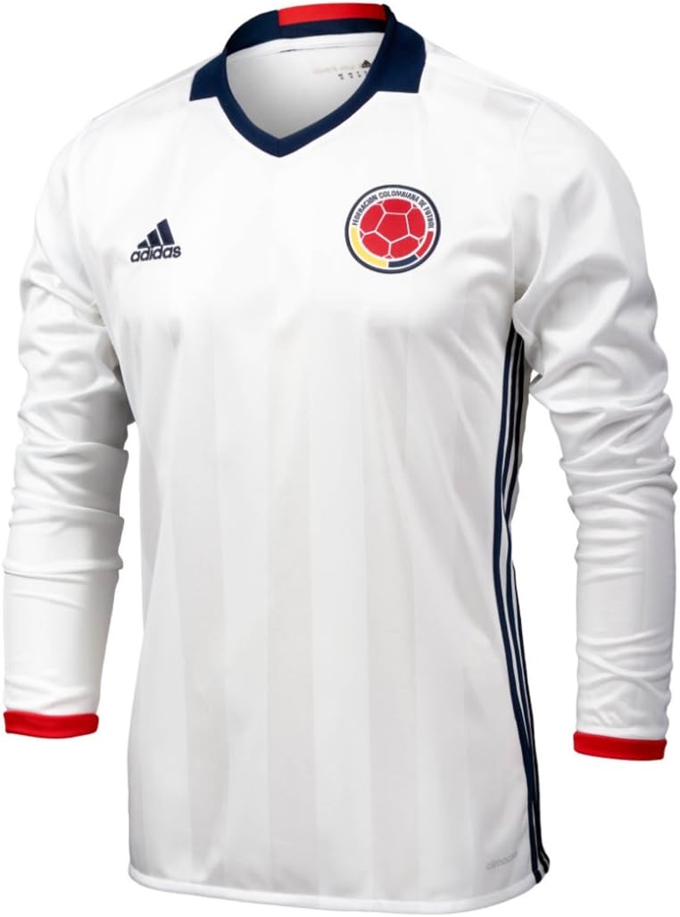 Adidas Colombia Home Soccer Jersey Copa America Centenario 2016 Long Sleeve White/navy,Small