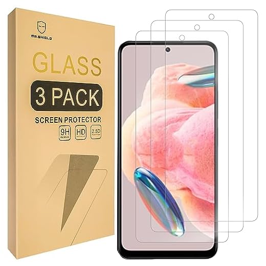 Mr.Shield [3-Pack] Screen Protector For Xiaomi (Redmi Note 12 4G) [Tempered Glass] [Japan Glass with 9H Hardness] Screen Protector