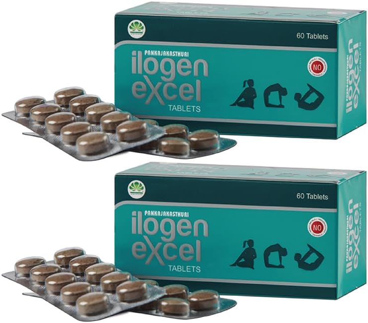 Pankajakasthuri Ilogen Excel 60Tablets Ayurvedic - Pack Of 2