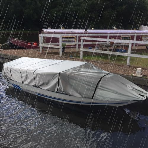 Image of munirater 14Ft Boat Cover Heavy Duty Trailerable Replacement for Jon Boat Grey