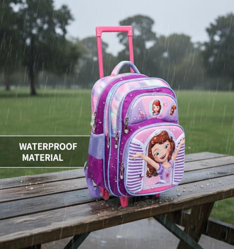 Image of ADSON 3D Embossed School Trolley Bag Large School Bag for Boy Girl, Kids School Bag, Travel Backpack for Girl Boy, Ideal for Children Trolley 16 Inch Water Resistant