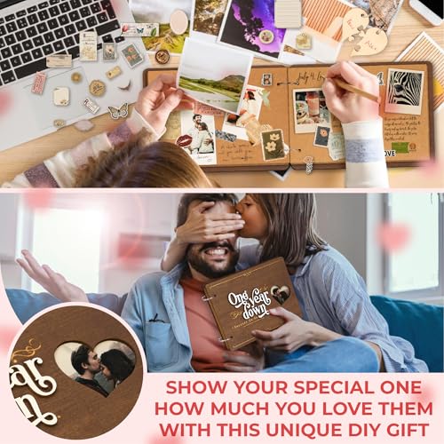 1 Year Anniversary Boyfriend Gifts - One Year Anniversary Dating Gifts For Her Girlfriend, First Paper Anniversary For Him Men, 1 Year Anniversary Scrapbook, 1st Anniversary Wedding Gift - Image 4