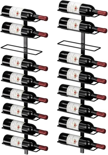 TJ.MOREE 24 Flaschen Weinregal zur Wandmontage – Weinregal aus Metall zur Wandmontage für Weinflaschen, Spirituosen, Champagner, Robustes zur Weinaufbewahrung für die Hausbar TJ.MOREE 24 Flaschen Weinregal zur Wandmontage – Weinregal aus Metall zur Wandmontage für Weinflaschen, Spirituosen, Champagner, Robustes zur Weinaufbewahrung für die Hausbar