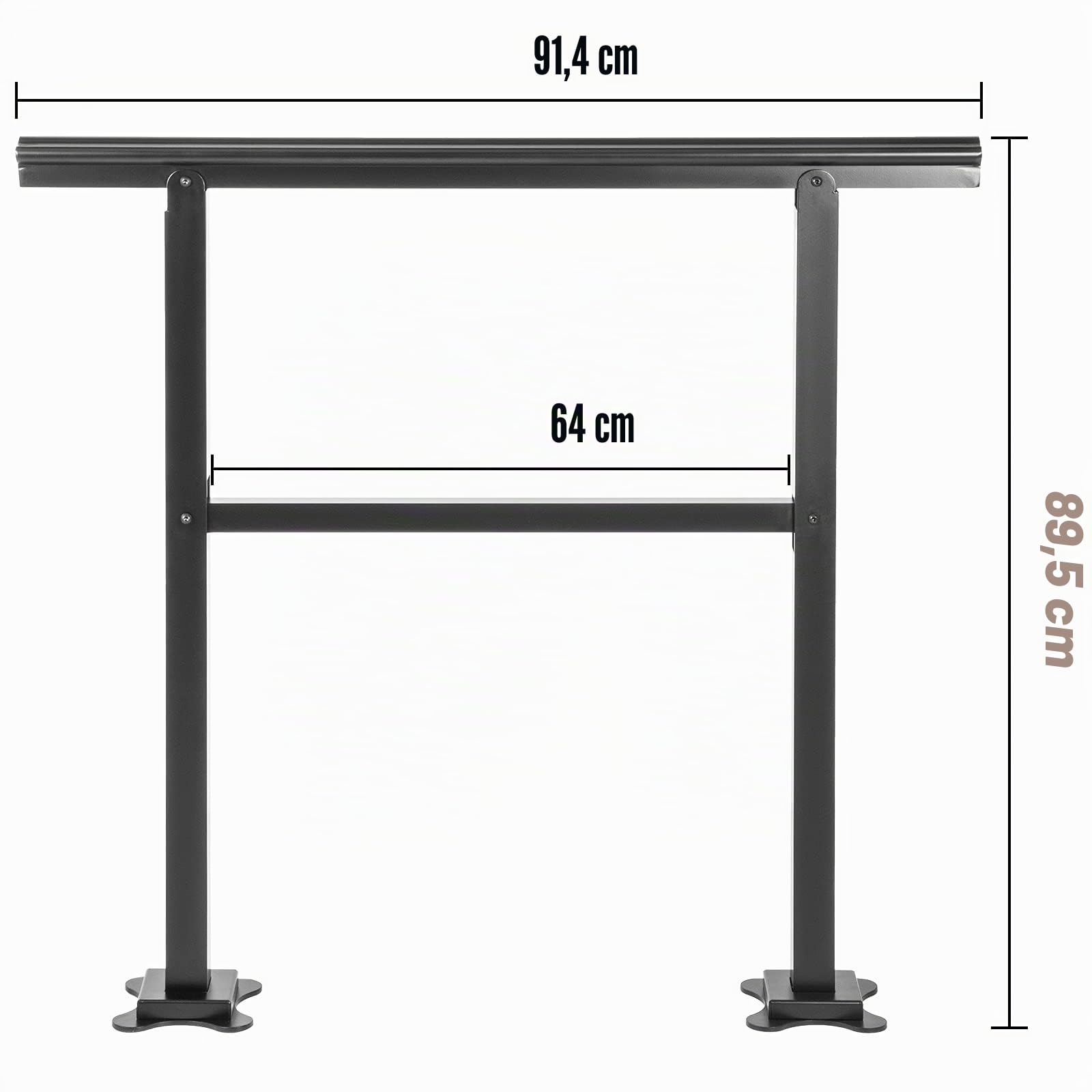 VEVOR Main Courante Escalier 91x89,5 cm Rampe Aluminium Réglable 0-30° Rambarde 2-3 Marches Garde-Corps Capacité 75 kg Épaisseur Tube 2 mm Base 13,2x13,2x0,5 cm pour Jardin Extérieur Maison Bâtiment