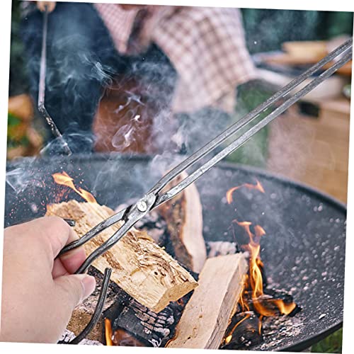 NUSITOU Fogão Churrasco Ferramentas Ao Ar Livre Crafting Pinças Lareira Tesoura Caranguejo Pinça Fer