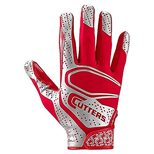 Cutters Rev 2.0 Receiver Gloves, Pair, Youth,Large,RED