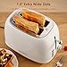 REDMOND 2 Slice Toaster, Retro Stainless Steel with Bagel, Cancel, Defrost Function and 6 Bread Shade Settings, Extra Wide Slot, Removable Crumb Tray, Cream, ST028.