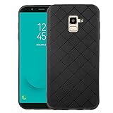 ELISORLI Compatible with Samsung Galaxy J6 2018 Case Rugged Thin Slim Soft Cell Accessories Protection Anti-Slip Fit Rubber TPU Mobile Phone Cover for Gaxaly On6 SM J600 J600G J600F Women Men Black