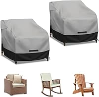 Vista 1 de Funda impermeable para silla giratoria de patio, paquete de 2, 600D, fundas resistentes para muebles de exterior para césped, terraza, jardín, patio