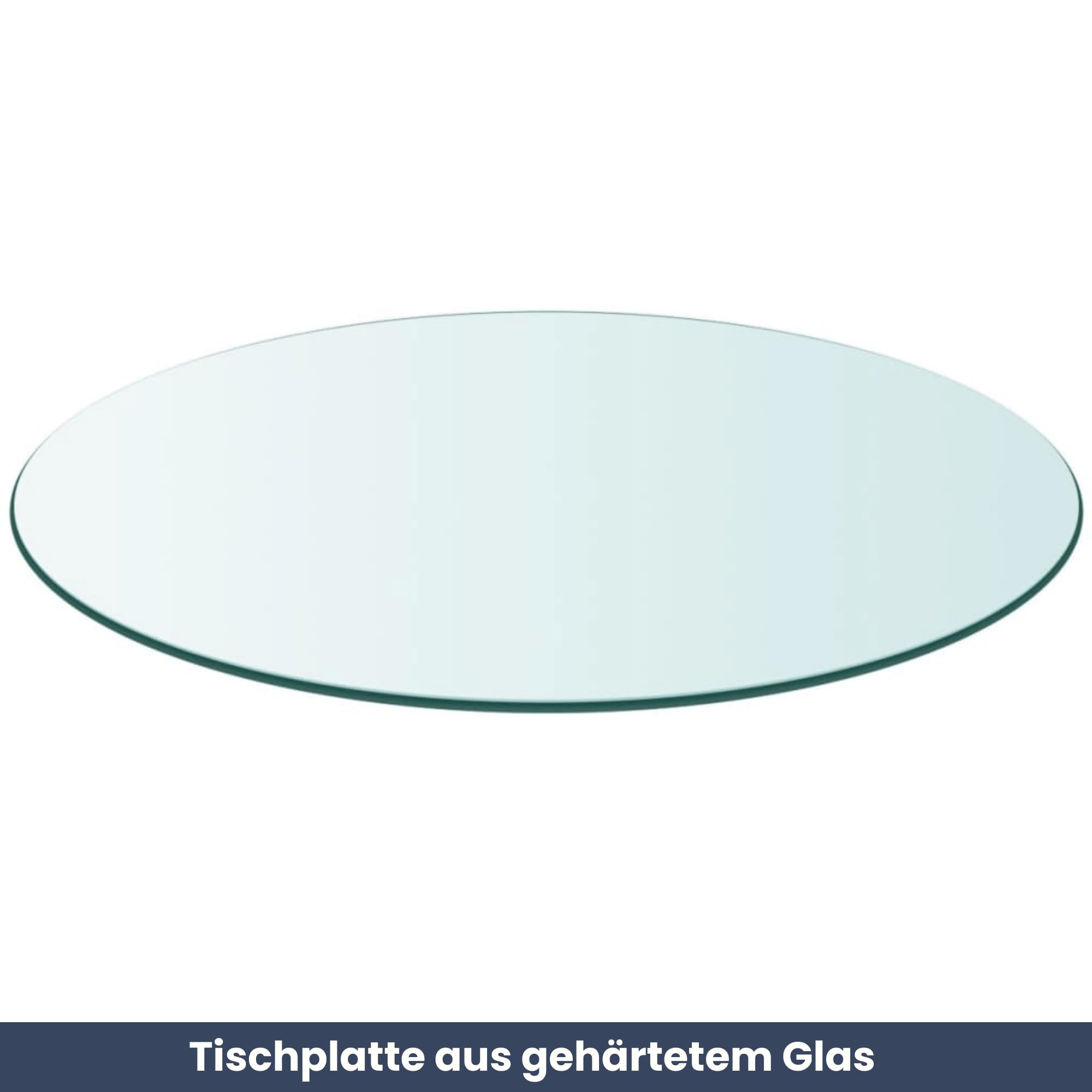 DELUKE® Tischplatte rund Ø 60 cm - Glas Gehärtet, 8 mm dick | Transparente Glasplatte rund, Ideal für DIY-Projekte, Glastische und als Kamin Glasplatte