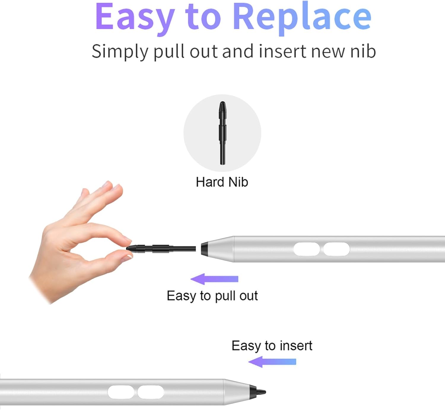 Active Stylus Pen for HP Touchscreen Laptops – 2500H Battery, Palm Rejection & 1024 Pressure Sensitivity – Works with OmniBook, Envy x360, Pavilion x360, Spectre x360, Ideal for Drawing & Note-Taking